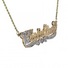 0.07 Carat Diamond 'Christine' Name Personalized Necklace 14K Two Tone Gold 