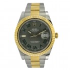 Rolex Datejust II 18K Yellow Gold & Stainless Steel Watch Wimbledon Dial 116333