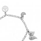 Sterling Silver Bracelet With Seven Charms 7"
