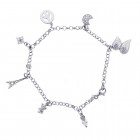 Sterling Silver Bracelet With Seven Charms 7"