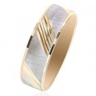 6.0mm 14k Two Tone Gold Comfort Fit Embossed Band