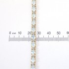 9.55 Carat Light Blue Topaz & Round Cut Diamond Bracelet 10K Yellow Gold