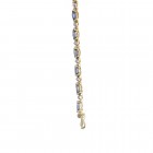 3.60 Carat Marquise Cut Sapphires & Round Cut Diamond Bracelet 14K Yellow Gold