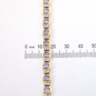 5.15 Carat Oval Cut Tanzanite & Round Cut Diamond Bracelet 14K Yellow Gold
