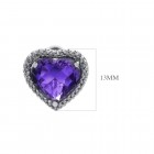 6.00ct Heart Shaped Amethyst and 0.35ct Round Diamond Halo Earrings 14K Gold