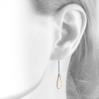 18.00 Carat Smoky Topaz & Diamond Teardrop Dangle Earrings 14K White Gold