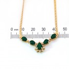  2.64 Carat Pear Shape Emerald & Round Diamond Garland Necklace 14K Yellow Gold