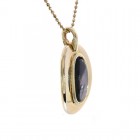 Black Mother of Pearl Oval Pendant 14K Yellow Gold With 14K Yellow Gold Chain 