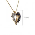 0.35 Carat Sapphire & 0.20 Carat Diamond Heart Pendant Necklace 14K Yellow Gold 