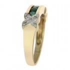 0.45 Carat Emerald & 0.06 Carat Diamond Vintage Ring 14K Yellow Gold