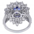 9.50 Carat Pear Shaped Sapphire & Round Diamond Ring 18K White Gold