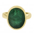 3.00 Carat Raw Cut Emerald Handmade Vintage Ring in 18K Yellow Gold