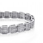 5.00 Carat Princess Cut Diamond Invisible Set Bracelet 14K White Gold 