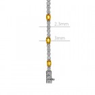 4.75 Carat Oval Shape Yellow Sapphire & Round Diamond Tennis Bracelet 18K Two Tone Gold