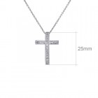 0.30 Carat Channel Set Baguette Cut Diamonds Cross Necklace 14K White Gold