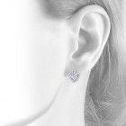 1.75 Carat Channel Set Baguette Cut Diamond Huggy Earrings 14K White Gold