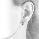 2.50 Carat Amethyst And Diamond Bow Hoop Earrings 14k White Gold