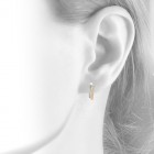 0.50 Carat Round Cut Diamond Huggy Earrings 10K Two Tone Gold