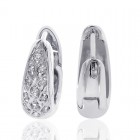 0.35 Carat Round Cut Diamond Huggy Earrings 14K White Gold