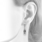 1.50 Carat Princess Cut Diamond Hoop Earrings 14K White Gold 