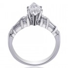 1.45 Carat G-SI1 Natural Marquise Cut Diamond Engagement Ring 14K White Gold