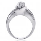0.70 Carat F-I1 Natural Round Diamond Engagement Ring 14k White Gold
