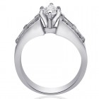 1.30 Carat E-VS1 Natural Marquise Cut Diamond Engagement Ring 14K White Gold