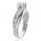 1.00 Carat H-VS2 Natural Round Cut Diamond Engagement Ring 18K White Gold
