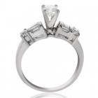0.75 Carat SI1-G Natural Round Cut Diamond Engagement Ring Platinum 