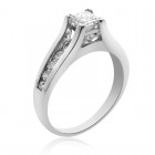 1.50 Carat H-VVS2 Natural Princess Cut Diamond Engagement Ring 14K White Gold