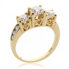 1.80 Carat F/G-SI Round Diamond Three Stone Engagement Ring 14K Yellow Gold