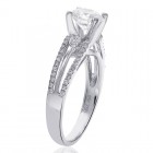 1.50 Carat F-VS2 Natural Round Diamond Split Shank Engagement Ring 18K