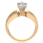 0.98 Carat Marquise Cut Diamond Split Shank Engagement Ring 14K Yellow Gold