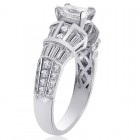 1.90 Carat F-I1 Natural Princess Cut Diamond Engagement Ring 14k White Gold