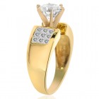 2.45 Carat H-VS2 Natural Round Cut Diamond Engagement Ring 18K Yellow Gold