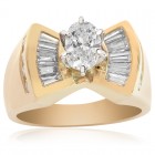 1.25 Carat Oval Shape Diamond Vintage Style Engagement Ring 14K Yellow Gold