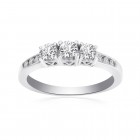 0.50 Carat Round Cut Diamond Engagement Ring 14K White Gold