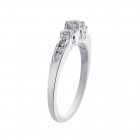 0.50 Carat Round Cut Diamond Engraved Engagement Ring 14K White Gold