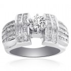 1.35 Carat Round Cut Diamond Engagement Ring 14K White Gold 