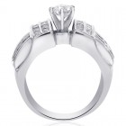 1.35 Carat Round Cut Diamond Engagement Ring 14K White Gold 