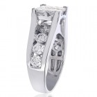 3.00 Carat F VS2 Invisible Set Princess Cut Quad Diamond Engagement Ring 14k White Gold