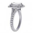 2.03ct Princess Cut Diamond Engagement Ring Double Halo Split Shank Platinum