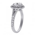 1.50ct Round Cut Diamond Engagement Ring Double Halo Split Shank Platinum