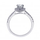 1.36 Carat Pear Shape Diamond Halo Engagement Ring 14K White Gold 