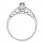 0.07 Carat Princess Cut Diamond Engagement Ring 14K White Gold