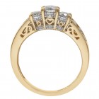 0.85 Carat Round Cut Diamond Engagement Ring 14K Yellow Gold 