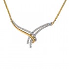 0.65 Carat Round Cut Diamond Bow Necklace 14K Yellow Gold