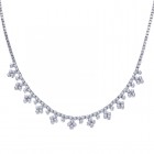 4.85 Carat Round Diamond Cluster Tennis Style Necklace 14K White Gold