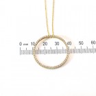 0.65 Carat Round Diamond Circle Of Love Pendant on Cable Link Chain 14K Yellow Gold