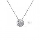 0.35 Carat Round Cut Diamond Pendant Necklace 14K White Gold